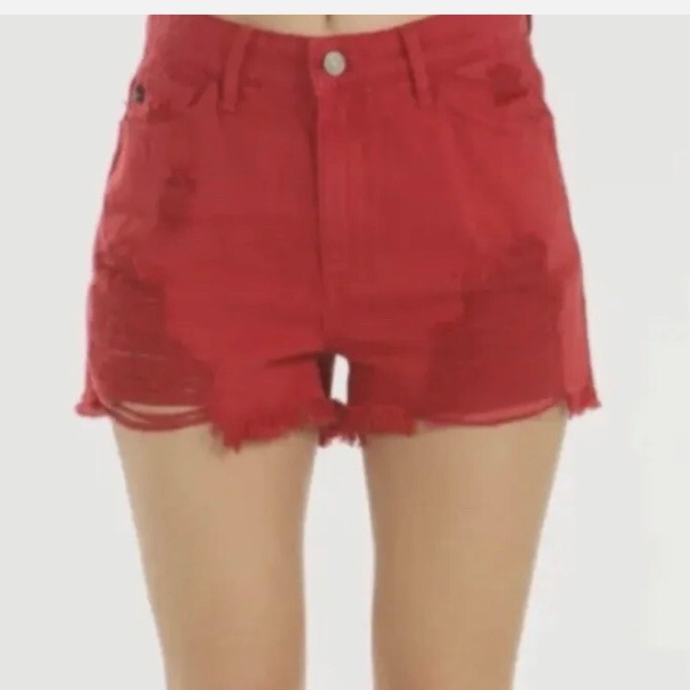 KanCan Red Jean Shorts